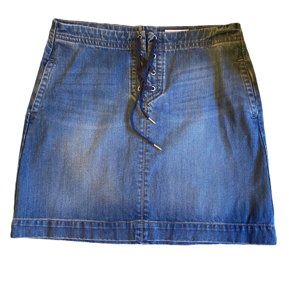 Loft denim mini skirt